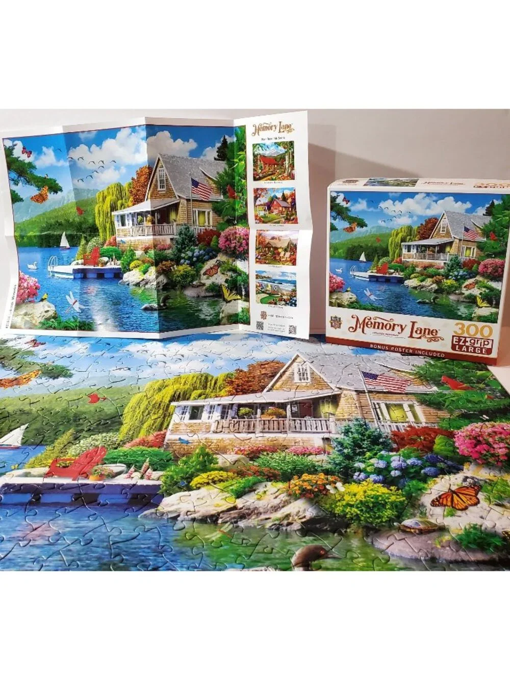 Master Pieces Memory Lane LAKESIDE MEMORIES Jigsaw Puzzle 300 large pcs COMPLETE